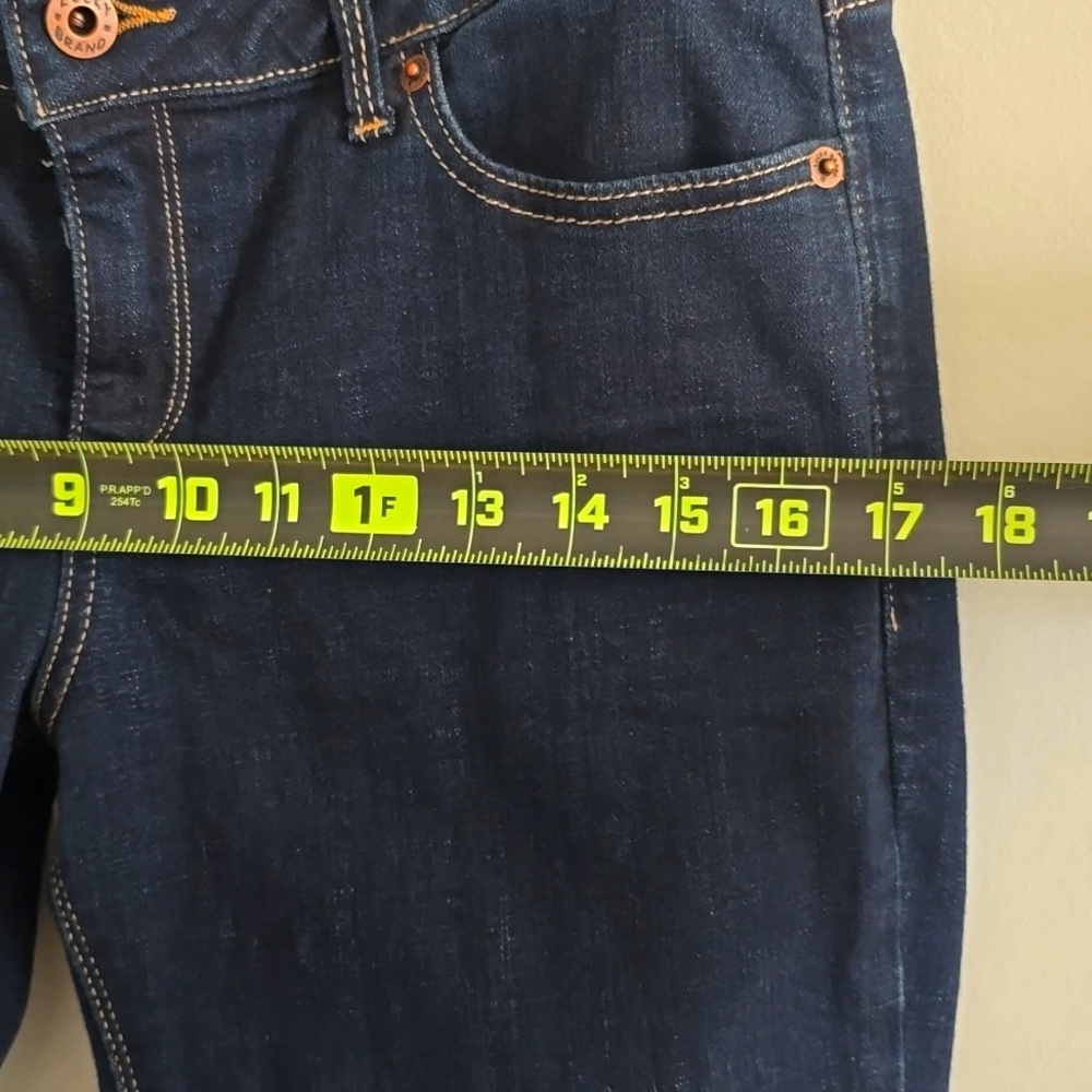 LUCKY BRAND Lolita Boot womens ankle boot cut jeans 6/28 dark blue stretch denim - Picture 6 of 8